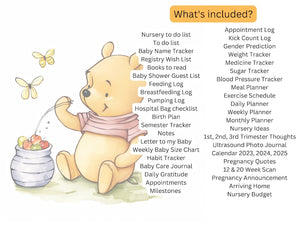 The Ultimate Pregnancy Journal, Printable Pregnancy Journal, Winnie the Pooh Pregnancy Planner, Pregnancy Memory Book, Bump to Baby, PDF