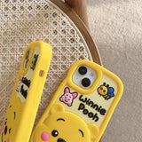 Luxury smile Winnie the Pooh bee Shell Phone Case For iPhone 14 13 12 11 Pro Max