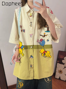 winnie the pooh Embroidered Shirt