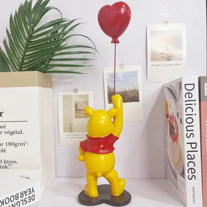 Kawaii  Winnie Pooh Bear Action Figure Decorative Home Decor Key Storage Tray