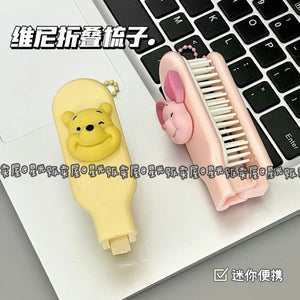 Disney Winnie The Pooh Comb Can Fold Cartoon Cute Pink Funny Hair Comb Party Gift