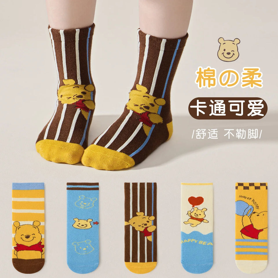 5 Pairs Winnie the Pooh Kids Socks