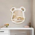 Cute Bear Neon Light Mirror, 10 Level Dimmablee LED Neon Decorative Face/makeup Mirror, Wall/Desktop
