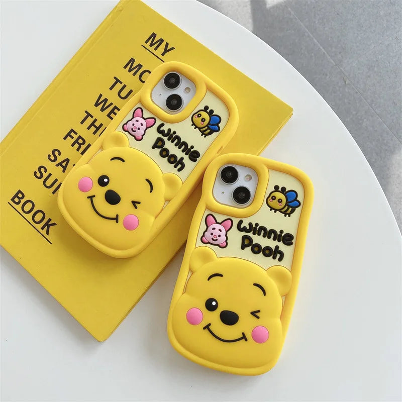 Luxury smile Winnie the Pooh bee Shell Phone Case For iPhone 14 13 12 11 Pro Max