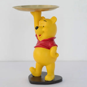 Kawaii  Winnie Pooh Bear Action Figure Decorative Home Decor Key Storage Tray