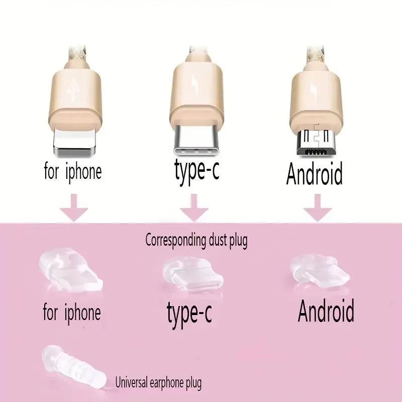 iPhone Anti-Dust Plug For iPhone Samsung Xiaomi Huawei Type C