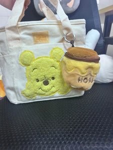 Winnie The Pooh Canvas Messenger Bag Honey Pot Pendant Doll Portable Hand-held