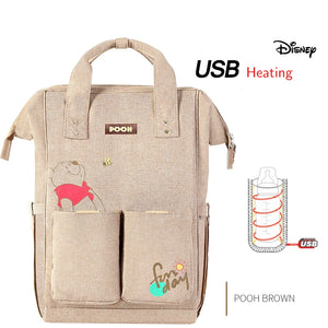 Disney Baby Diaper Backpack with USB, Bottle Insulation, Heating, Mummy Nappy Changing Bags for Baby Care