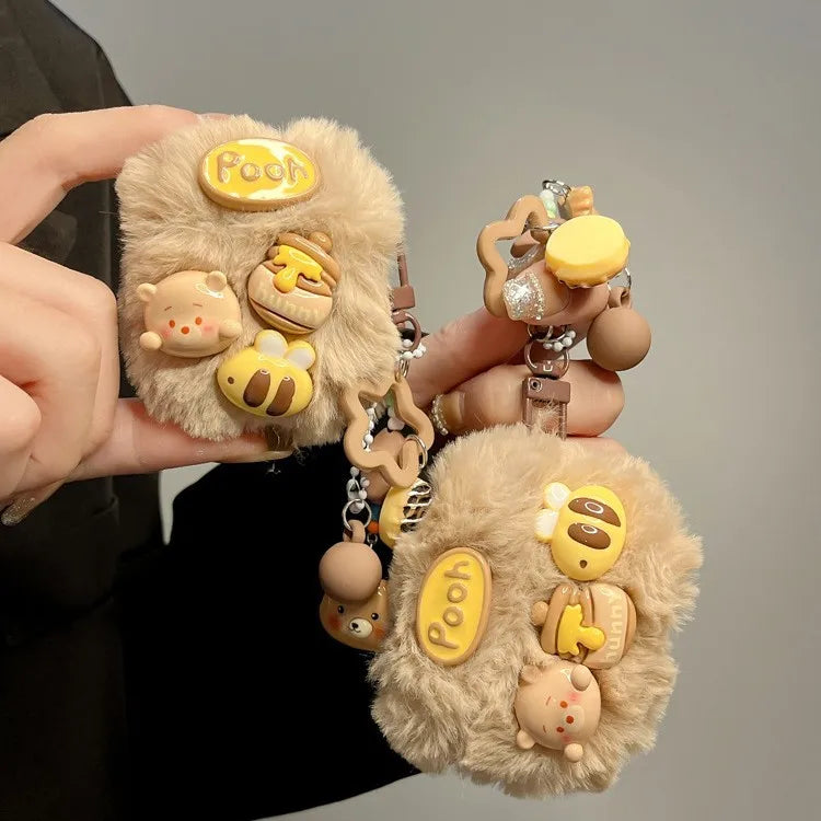 For AirPods Pro3 Pro2 Pro for AirPods 1 2 3 4th Generation Wireless Bluetooth Headset Cover Cute Plush Bear Anti-fall