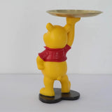 Kawaii  Winnie Pooh Bear Action Figure Decorative Home Decor Key Storage Tray