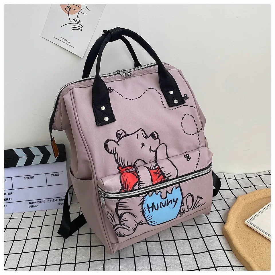Winnie The Pooh Diaper Backpack Cute Mother and Baby Bag Large Capacity Lightweight Travel Mommy Bags