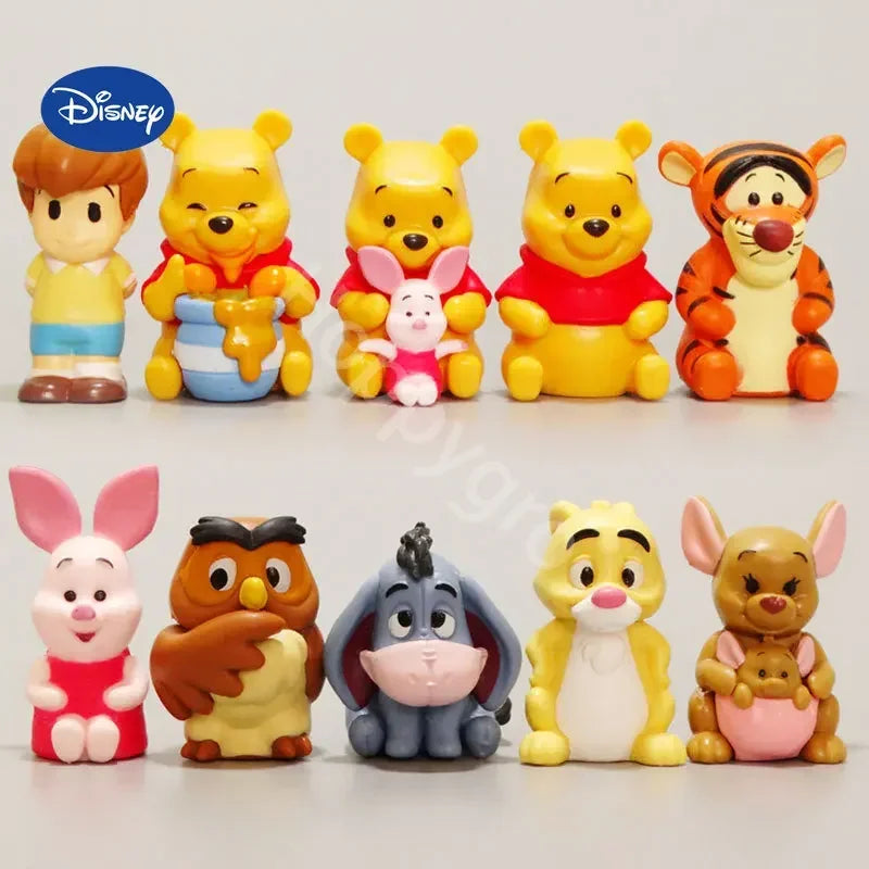 10pcs/Set Winnie The Pooh Piglet Tigger Eeyore Rabbit Owl Anime Action Figures
