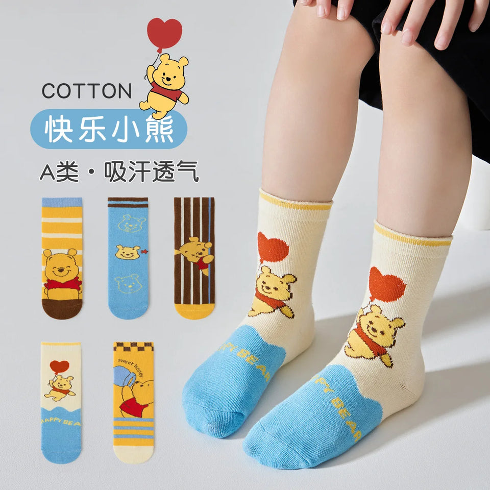 5 Pairs Winnie the Pooh Kids Socks