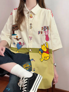 winnie the pooh Embroidered Shirt