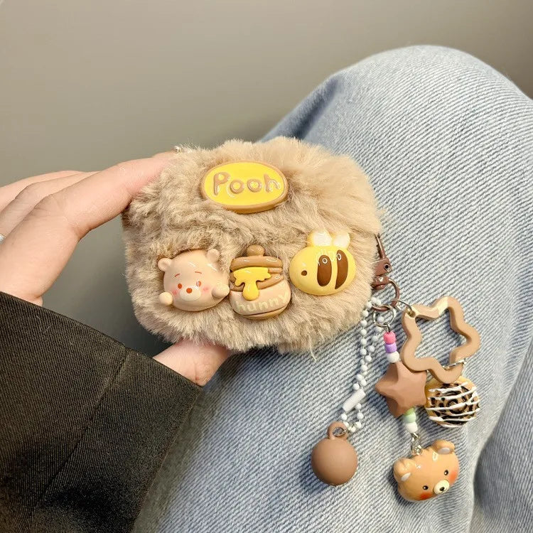 For AirPods Pro3 Pro2 Pro for AirPods 1 2 3 4th Generation Wireless Bluetooth Headset Cover Cute Plush Bear Anti-fall