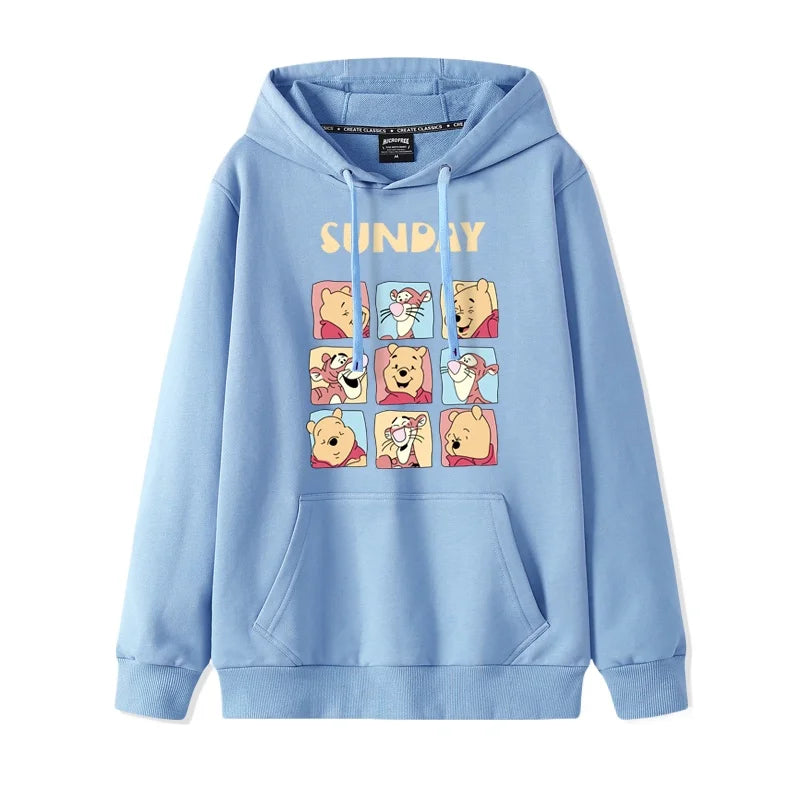 Winnie the Pooh Fashion Simple Sweater  Loose and Comfortable Hooded