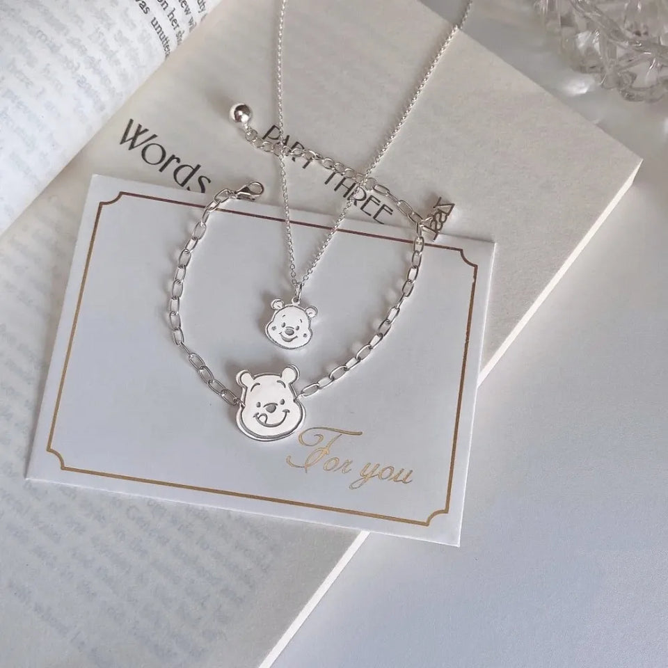 Disney Necklace Winnie The Pooh Clavicle Chain Female