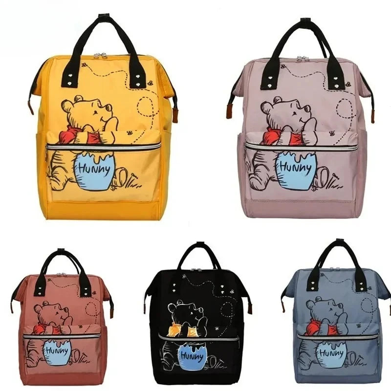 Winnie The Pooh Diaper Backpack Cute Mother and Baby Bag Large Capacity Lightweight Travel Mommy Bags