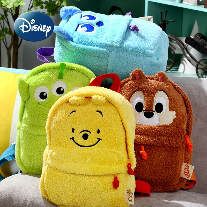 Disney Winnie The Pooh New Plush Backpack Cartoon Cute Children Plush Doll Backpack Large Capacity Cute Parent-child Backpack