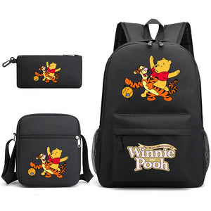 3pcs Winnie the Pooh Bookbag Kids Backpack