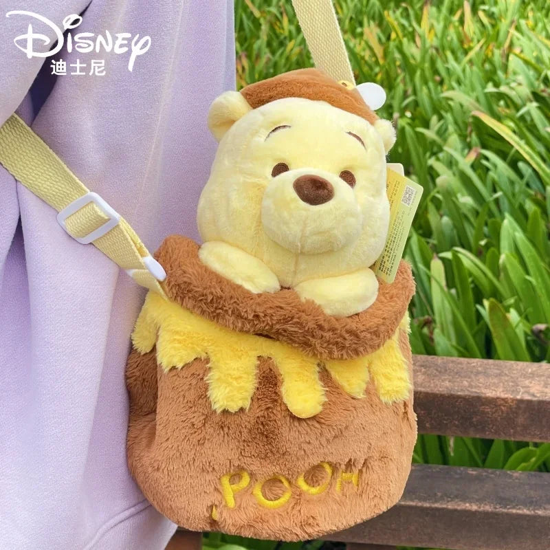 PoohBear Plush Honey Jar Child Handbag Popular Fashion Trend Crossbody Bag Toy Gift