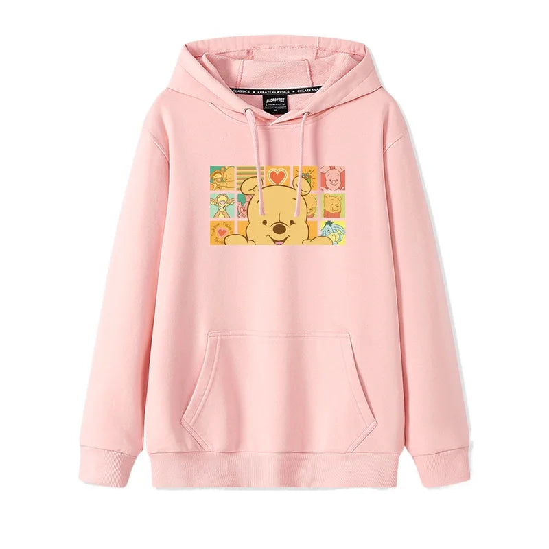 Winnie the Pooh Fashion Simple Sweater  Loose and Comfortable Hooded