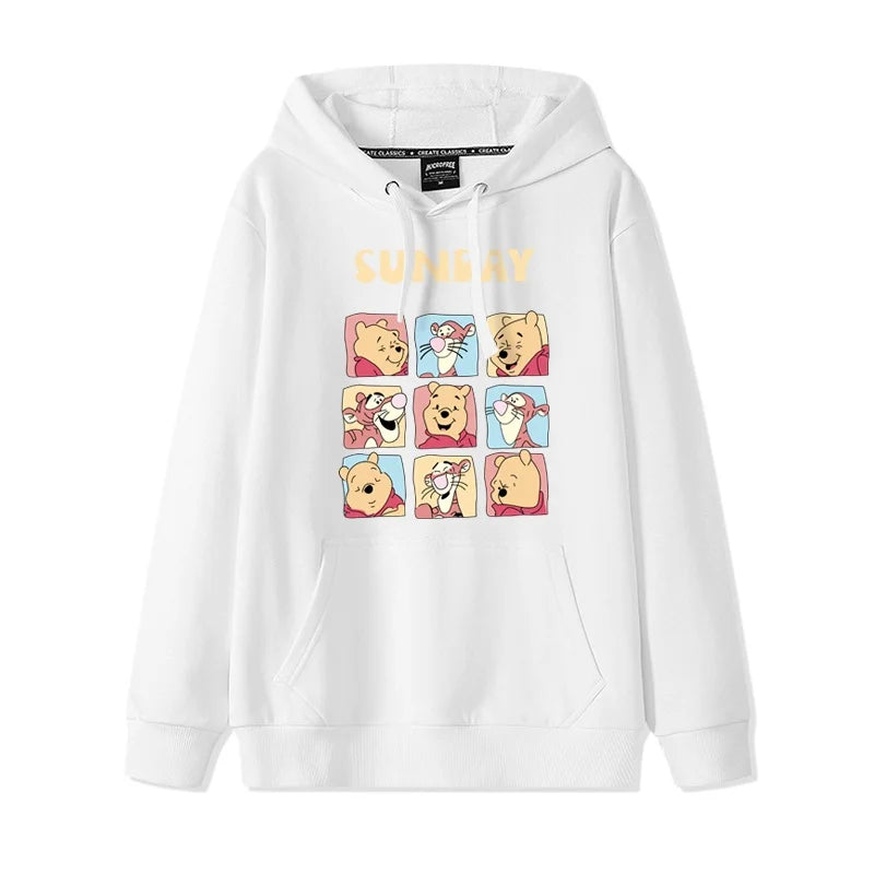 Winnie the Pooh Fashion Simple Sweater  Loose and Comfortable Hooded