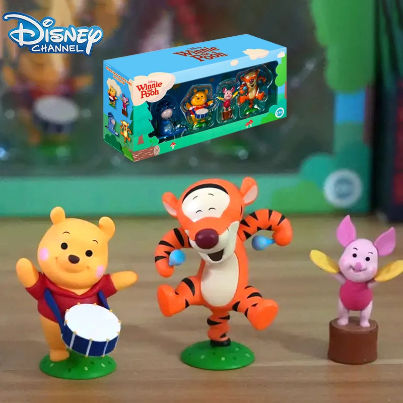 Winnie The Pooh Doll Ornaments Boxed Set Cartoon Piglet Desktop Decorations Child DIY Birthday Present Tigger Toy