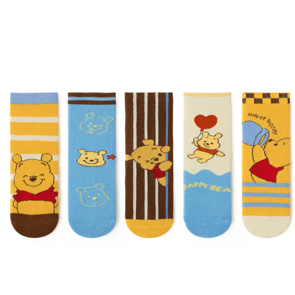 5 Pairs Winnie the Pooh Kids Socks