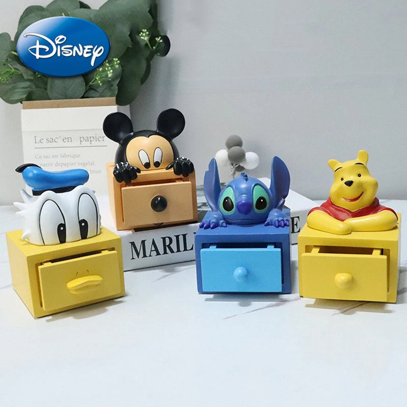 Disney Box Desktop Ornament  Figures Bracelets Necklace Earring Ring Resin Storage Boxes Gifts