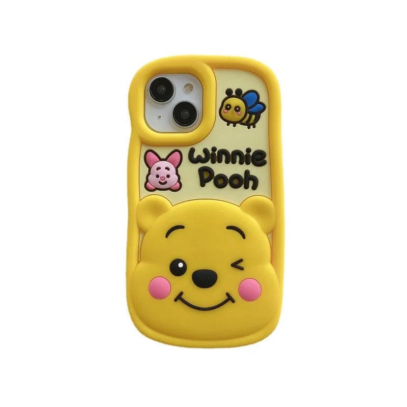 Luxury smile Winnie the Pooh bee Shell Phone Case For iPhone 14 13 12 11 Pro Max