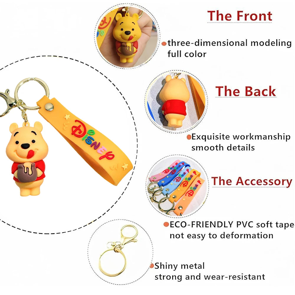 Cute Animal Winnie the Pooh Keychain-Eeyore, Tigger, Piglet