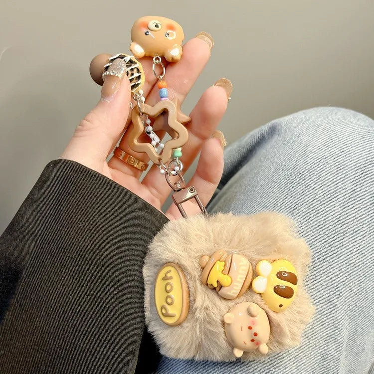 For AirPods Pro3 Pro2 Pro for AirPods 1 2 3 4th Generation Wireless Bluetooth Headset Cover Cute Plush Bear Anti-fall