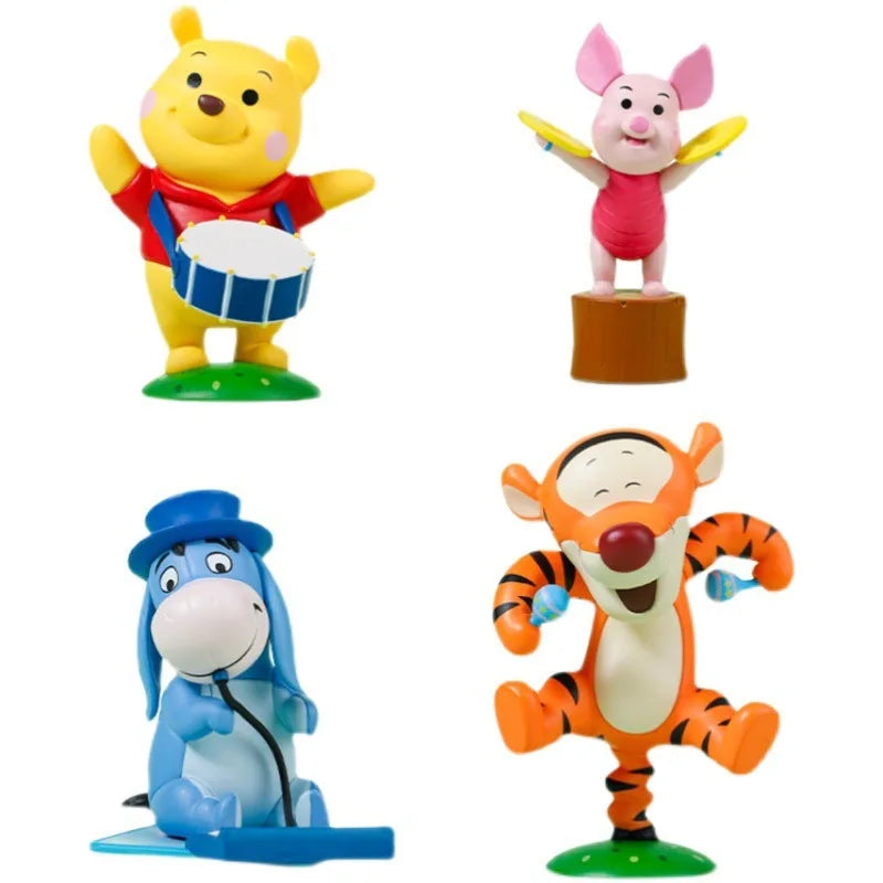 Winnie The Pooh Doll Ornaments Boxed Set Cartoon Piglet Desktop Decorations Child DIY Birthday Present Tigger Toy