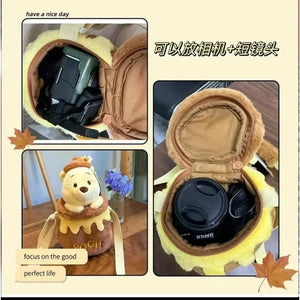 PoohBear Plush Honey Jar Child Handbag Popular Fashion Trend Crossbody Bag Toy Gift