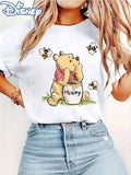 Winnie The Pooh Honey Pot Print Crew Neck T-Shirt Casual Fashion Apparel Classic Design