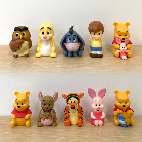 10pcs/Set Winnie The Pooh Piglet Tigger Eeyore Rabbit Owl Anime Action Figures